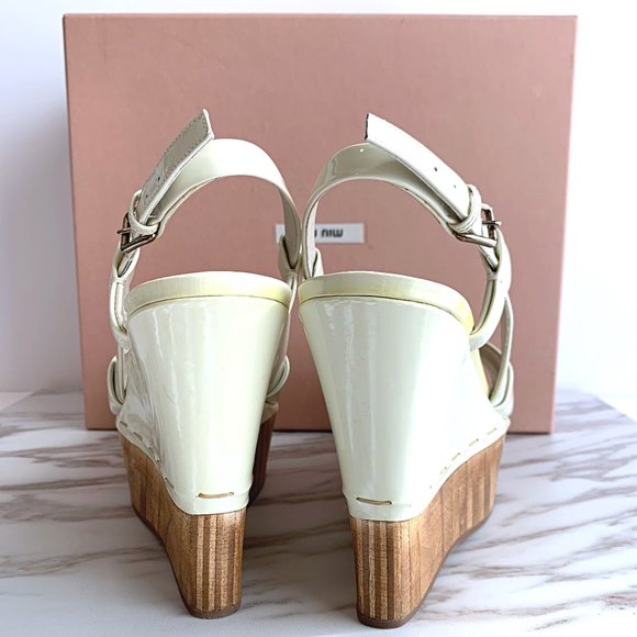 Miu Miu White Patent Leather Platform Sandals DIY - Picture 7 of 8